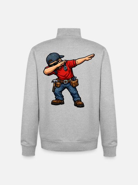 Dabbing Dachdecker - Unisex Organic Zip Sweatshirt von Stanley/Stella - Grau meliert