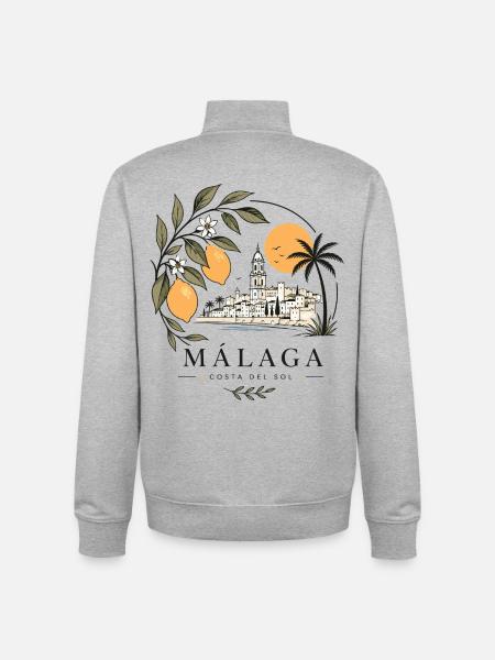 Málaga Küstenparadies - Unisex Organic Zip Sweatshirt von Stanley/Stella - Grau meliert