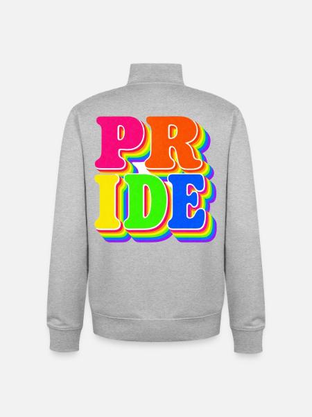 Pride Regenbogen Geschenk für LGBTQ Fans - Unisex Organic Zip Sweatshirt von Stanley/Stella - Grau meliert