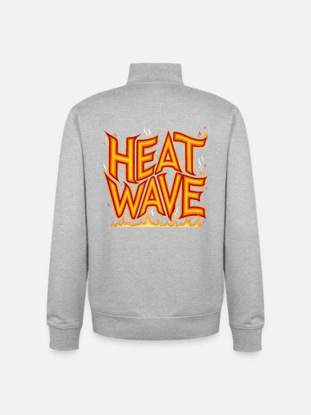 Flaming Heat Wave - Unisex Organic Zip Sweatshirt by Stanley/Stella - heather grey