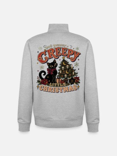 Have Yourself a Creepy Christmas - Unisex Organic Zip Sweatshirt by Stanley/Stella - heather grey
