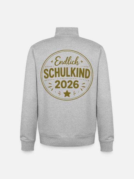 Endlich Schulkind 2026 Badge - Unisex Organic Zip Sweatshirt von Stanley/Stella - Grau meliert