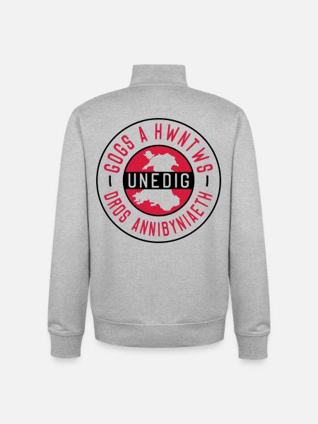 Gogs A Hwntws Unedig Dros Annibyniaeth - Unisex Organic Zip Sweatshirt by Stanley/Stella - heather grey