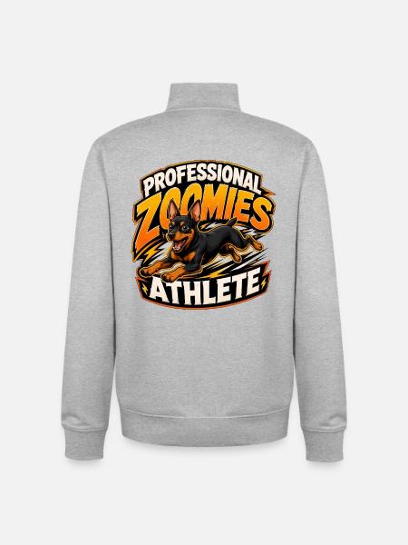 Miniature Pinscher - Unisex Organic Zip Sweatshirt by Stanley/Stella - heather grey