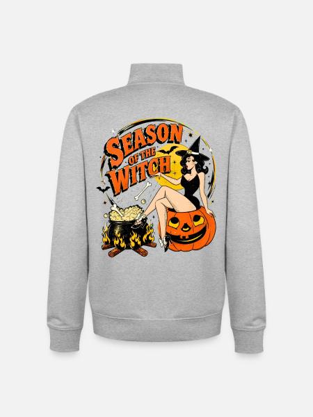 Witch Harvest Night - Unisex Organic Zip Sweatshirt by Stanley/Stella - heather grey