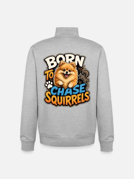 Pomeranian - Unisex Organic Zip Sweatshirt by Stanley/Stella - heather grey