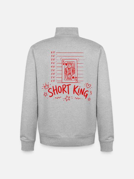 Short King - Unisex Organic Zip Sweatshirt by Stanley/Stella - heather grey