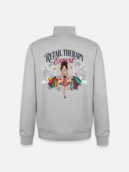 Experte für Einzelhandelstherapie - Unisex Organic Zip Sweatshirt von Stanley/Stella - Grau meliert