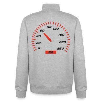 60th Birthday - Unisex Organic Zip Sweatshirt by Stanley/Stella - heather grey - Back - AI Model Male 185 light (185cm)