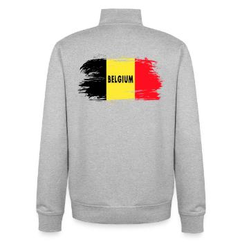 Belgien Flagge / Geschenk Nationalflagge - Unisex Organic Zip Sweatshirt von Stanley/Stella - Grau meliert - Hinten - AI Model Male 185 light (185cm)