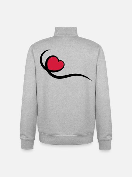 Heart - Unisex Organic Zip Sweatshirt by Stanley/Stella - heather grey