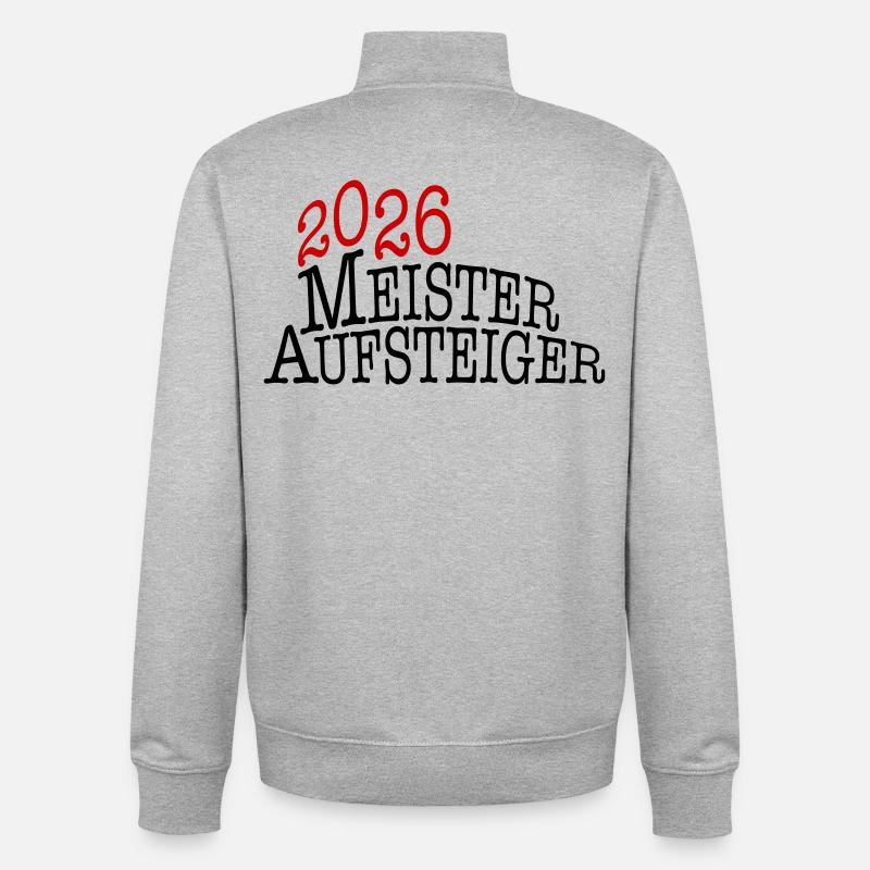 Champion et équipe promue 2026 - Sweat zippé unisexe en coton bio Stanley/Stella - gris chiné