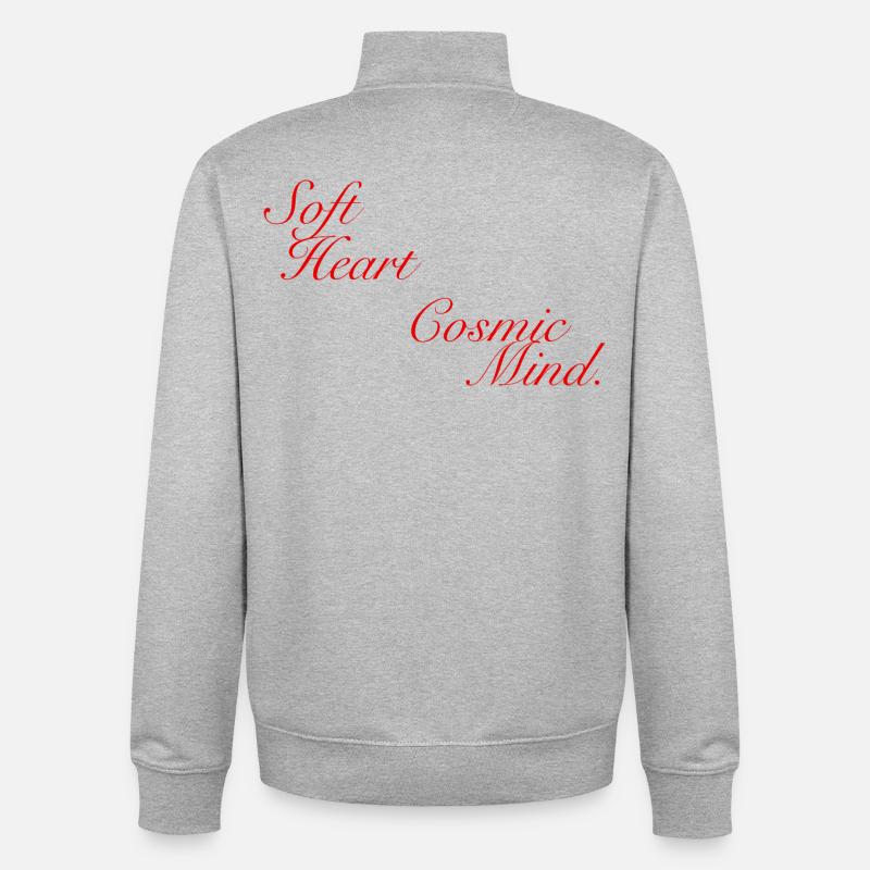 Soft Heart Cosmic Mind - Sweat zippé unisexe en coton bio Stanley/Stella - gris chiné