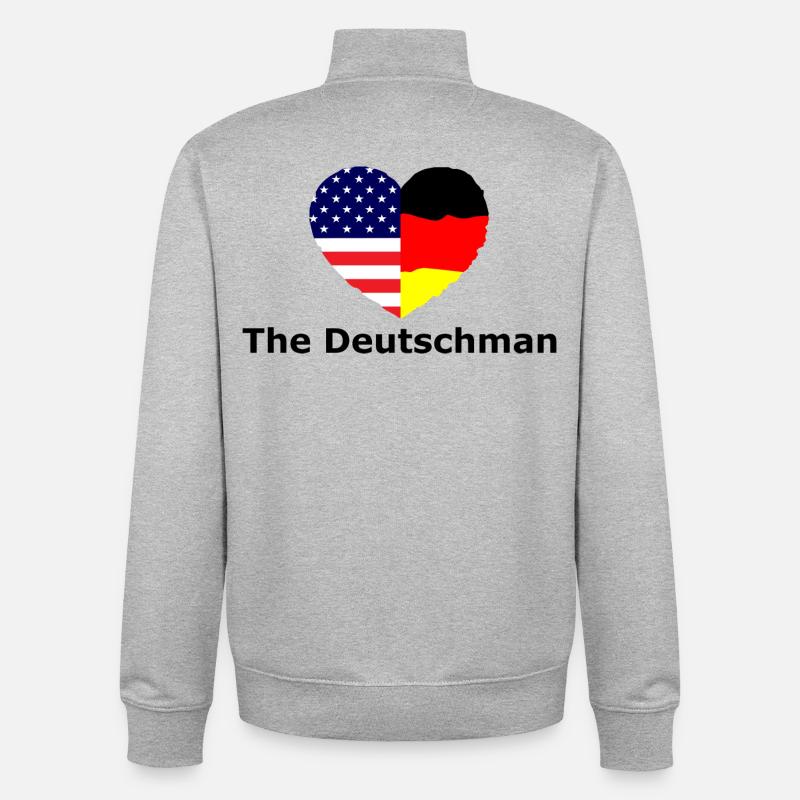 The Deutschmann - Unisex Organic Zip Sweatshirt by Stanley/Stella - heather grey