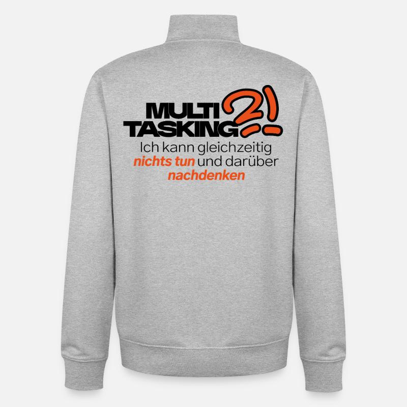 Multitâche dans le style - Sweat zippé unisexe en coton bio Stanley/Stella - gris chiné