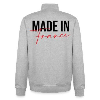 Made in France - Sweat zippé unisexe en coton bio Stanley/Stella - gris chiné - Dos - AI Model Male 185 light (185cm)