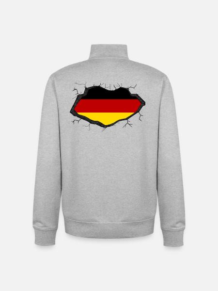 Germany Flag - Unisex Organic Zip Sweatshirt by Stanley/Stella - heather grey
