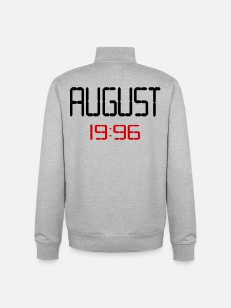 August 1996 - 30th birthday - Unisex Organic Zip Sweatshirt by Stanley/Stella - heather grey