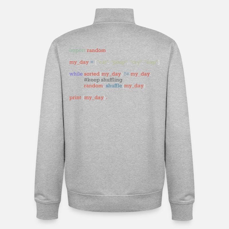 Lustiger Python-Code über den Alltag, Baby - Unisex Organic Zip Sweatshirt von Stanley/Stella - Grau meliert