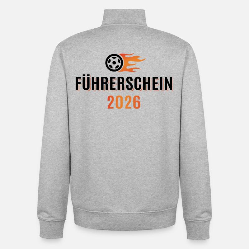 Driver's license passed 2026 - Driver's license - Unisex Organic Zip Sweatshirt by Stanley/Stella - heather grey