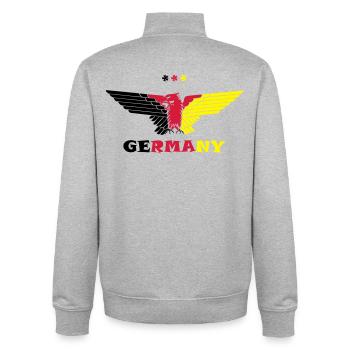 Deutschland Adler Germany colored - Unisex Organic Zip Sweatshirt von Stanley/Stella - Grau meliert - Hinten - AI Model Male 185 light (185cm)
