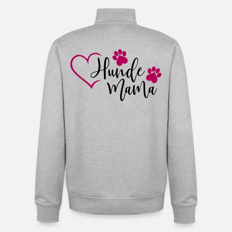 Hund Hunde Mama - Unisex Organic Zip Sweatshirt von Stanley/Stella - Grau meliert