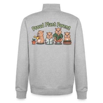 Pflanzen Shirt Proud Plant Parent Gärtner Geschenk - Unisex Organic Zip Sweatshirt von Stanley/Stella - Grau meliert - Hinten - AI Model Male 185 light (185cm)