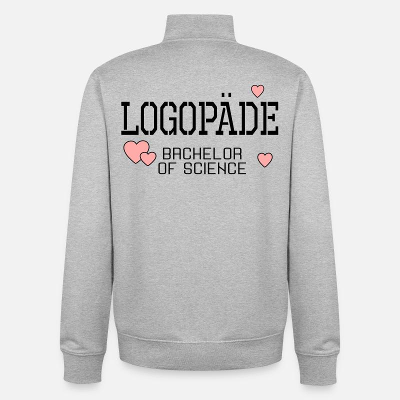 Logopäde Bachelor-Studium Logopädie - Unisex Organic Zip Sweatshirt von Stanley/Stella - Grau meliert