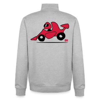 Race car - Unisex Organic Zip Sweatshirt by Stanley/Stella - heather grey - Back - AI Model Male 185 light (185cm)