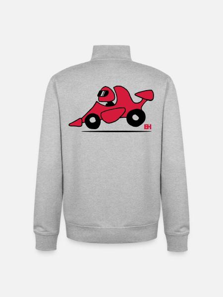 voiture de course - Sweat zippé unisexe en coton bio Stanley/Stella - gris chiné