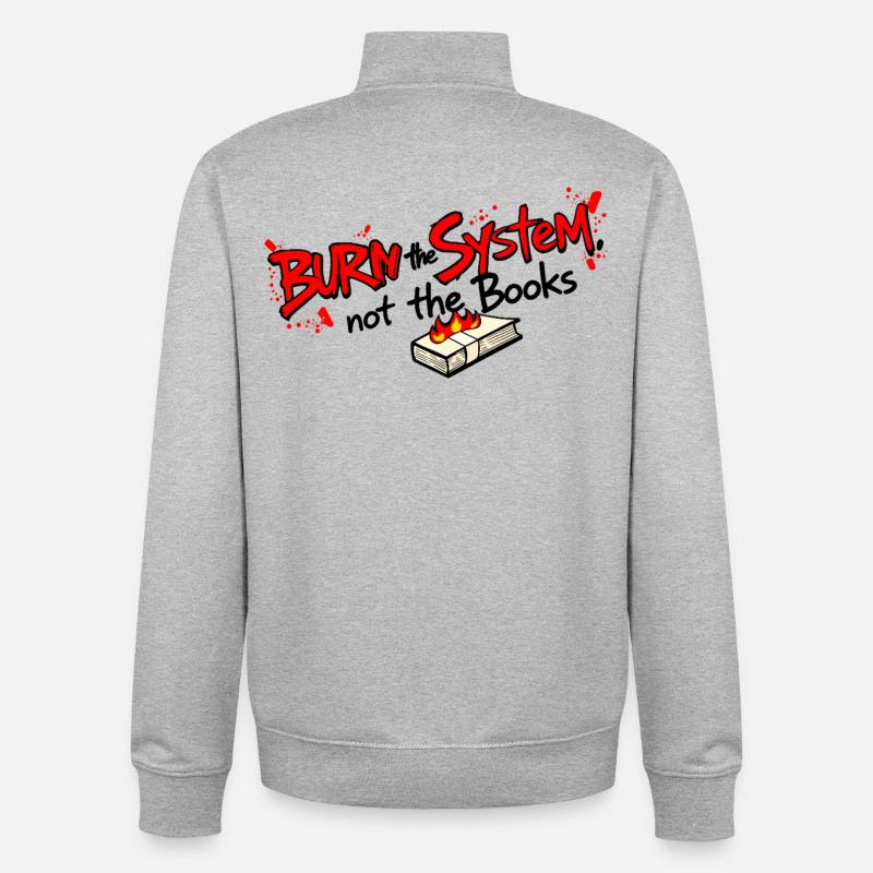 Brûler le système - Sweat zippé unisexe en coton bio Stanley/Stella - gris chiné