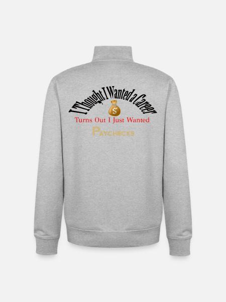 Just for Paychecks - Unisex Organic Zip Sweatshirt by Stanley/Stella - heather grey