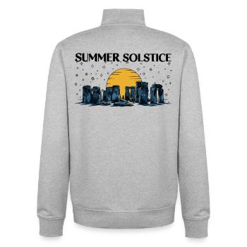 Litha Pagan Solstice d’été Midsommar - Sweat zippé unisexe en coton bio Stanley/Stella - gris chiné - Dos - AI Model Male 185 light (185cm)