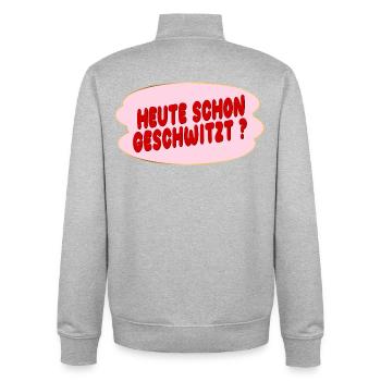 Schwitzen - Unisex Organic Zip Sweatshirt von Stanley/Stella - Grau meliert - Hinten - AI Model Male 185 light (185cm)