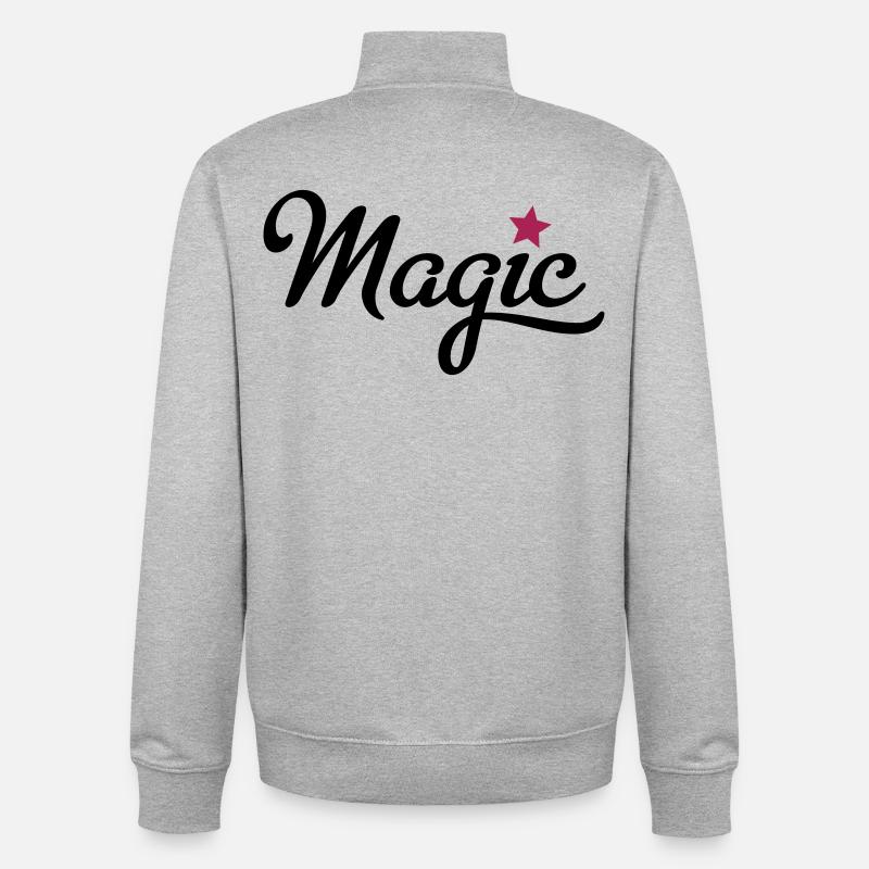 magic - Unisex Organic Zip Sweatshirt by Stanley/Stella - heather grey