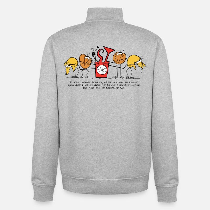 Les Shadoks, une vie de pompage ! - Sweat zippé unisexe en coton bio Stanley/Stella - gris chiné