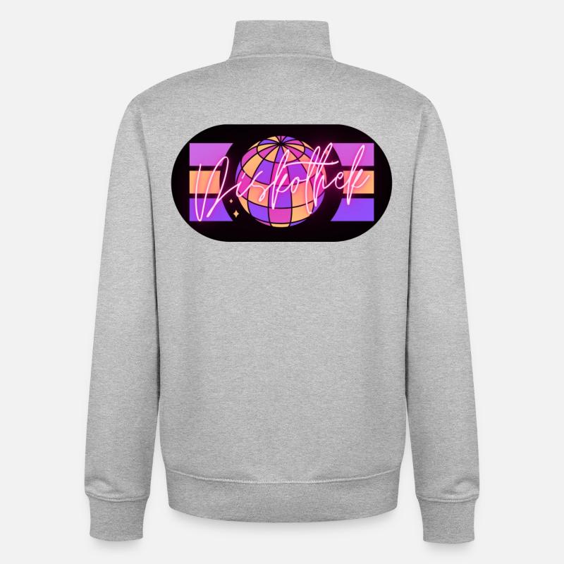 Discothèque - Sweat zippé unisexe en coton bio Stanley/Stella - gris chiné