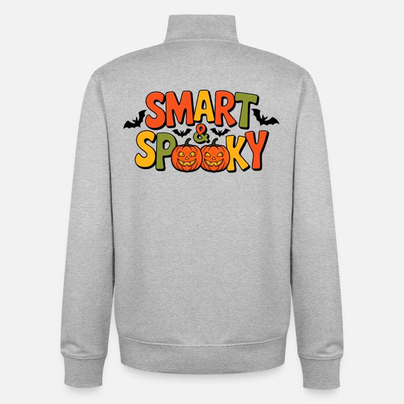 Smart & Spooky Halloween Design - Unisex Organic Zip Sweatshirt von Stanley/Stella - Grau meliert