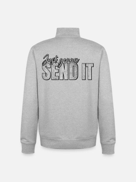 Just going to Send It - Unisex Organic Zip Sweatshirt by Stanley/Stella - heather grey