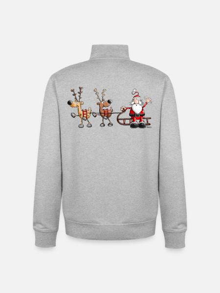 Rucki Zucki Weihnachtsmann - Unisex Organic Zip Sweatshirt von Stanley/Stella - Grau meliert