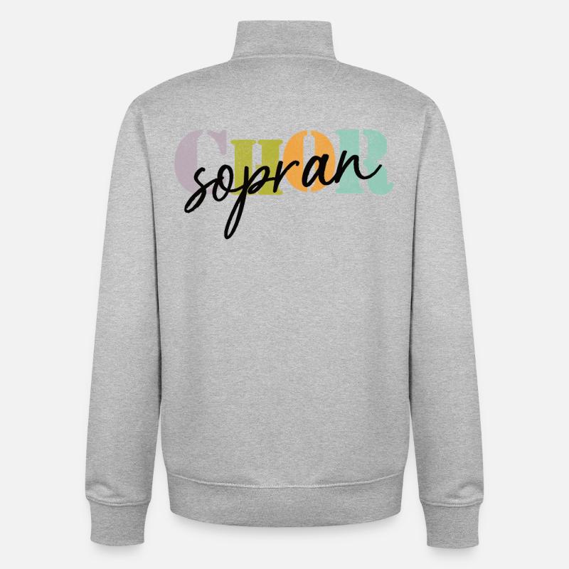 Soprano de chœur - Sweat zippé unisexe en coton bio Stanley/Stella - gris chiné