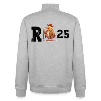 Rente 2025 Ente Rentner Rentnerin Ruhestand Lustig - Unisex Organic Zip Sweatshirt von Stanley/Stella - Grau meliert - Hinten - AI Model Male 185 light (185cm)