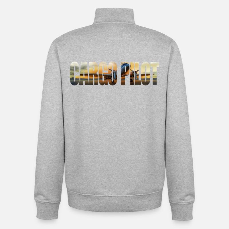 Pilote cargo DC-3 - Sweat zippé unisexe en coton bio Stanley/Stella - gris chiné