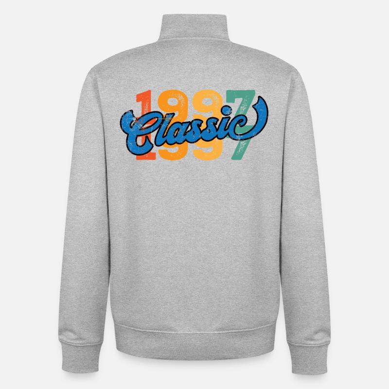 Vintage 1997 - Unisex Organic Zip Sweatshirt by Stanley/Stella - heather grey