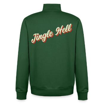 Jingle Hell Christmas Design - Unisex Organic Zip Sweatshirt by Stanley/Stella - bottle green - Back - AI Model Male 185 dark (185cm)