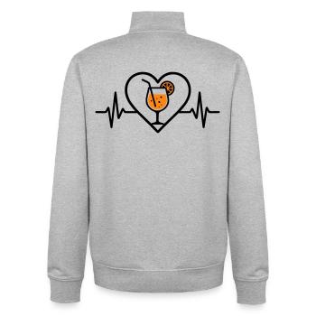 Spritz Herz Cocktail Orange Getränk Glas - Unisex Organic Zip Sweatshirt von Stanley/Stella - Grau meliert - Hinten - AI Model Male 185 light (185cm)