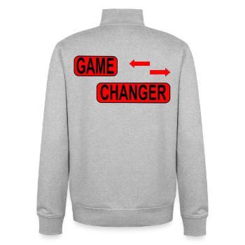 Changement / Déclaration - Sweat zippé unisexe en coton bio Stanley/Stella - gris chiné - Dos - AI Model Male 185 light (185cm)