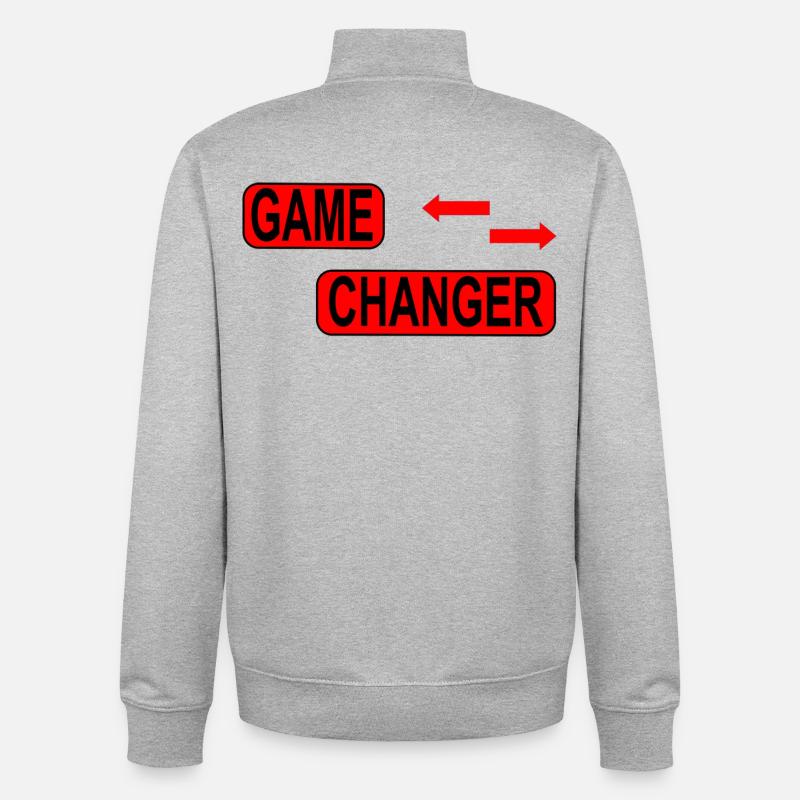Game Changer / Change / Statement - Unisex Organic Zip Sweatshirt by Stanley/Stella - heather grey