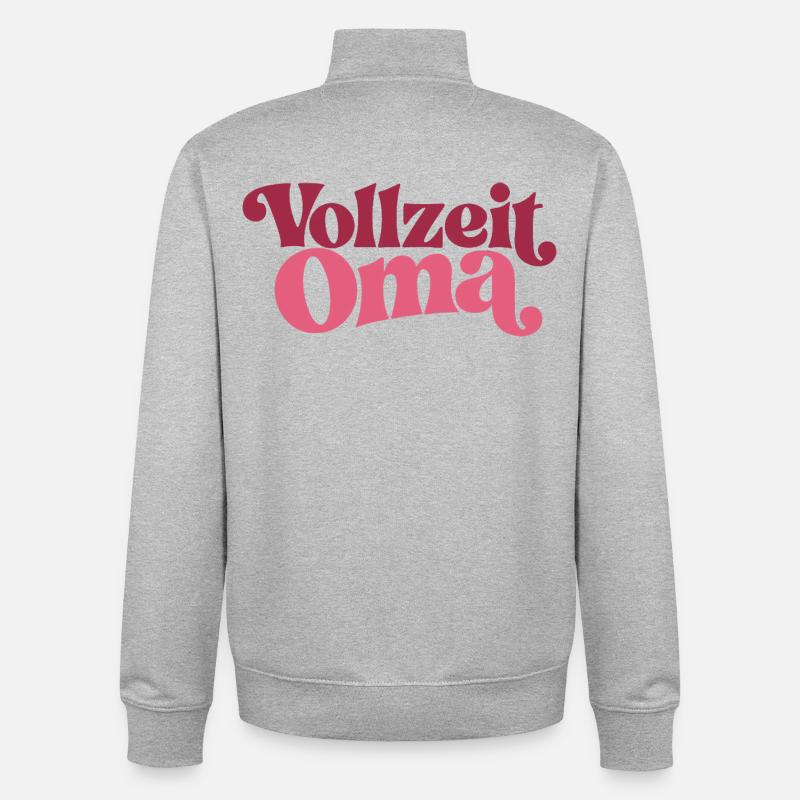 Vollzeit Oma | Großmutter Geschenk - Unisex Organic Zip Sweatshirt von Stanley/Stella - Grau meliert