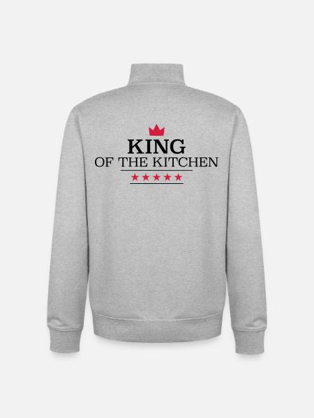 King of the Kitchen - Unisex Organic Zip Sweatshirt by Stanley/Stella - heather grey